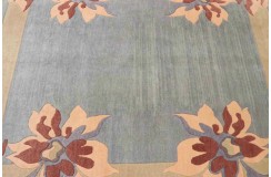 Rzeźbiony elegancki dywan ręcznie tkany 200x260cm nepal fein niebiesko-szary