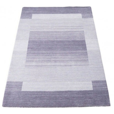 Geometryczny fioletowy dywan do salonu 100% wełniany tafting 160x230cm wzór gabbeh
