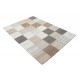 Geometryczny beżowy dywan patchwork do salonu 100% wełniany tafting 160x230cm