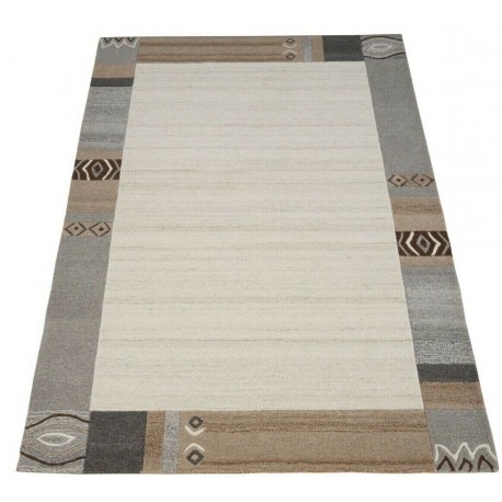 Klasyczny Nepal - beżowy dywan do salonu 100% wełniany tafting 160x230cm