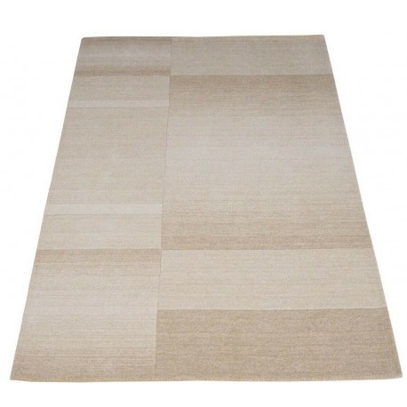 Geometryczny beżowy cieniowany dywan do salonu 100% wełniany tafting 160x230cm