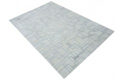 100% wełniany dywan beżowy geometrycznty tafting 160x230cm 