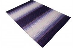 100% wełniany dywan niebieski nowoczesny tuftowany 160x230cm 