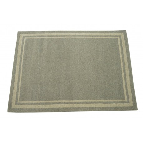 100% welniany ręcznie tkany dywan Nepal Premium szary 170x230cm prosty wzór