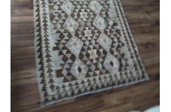 Etniczny kilim szary z Afganistanu dzieło Chobi nomadyczny 110x196cm