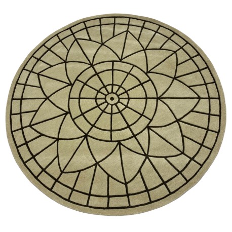 Beżowo brązowy dywan okrągły SITAP Omega Carpet Couture Italia Portofino Round Rug 12 220cm