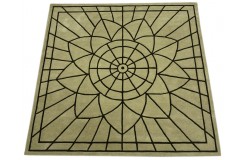 Beżowo brązowy dywan kwadratowy SITAP Omega Carpet Couture Italia Portofino Round Rug 200cm
