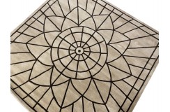 Beżowo brązowy dywan kwadratowy SITAP Omega Carpet Couture Italia Portofino Round Rug 200cm