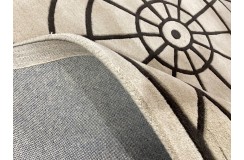Beżowo brązowy dywan kwadratowy SITAP Omega Carpet Couture Italia Portofino Round Rug 200cm