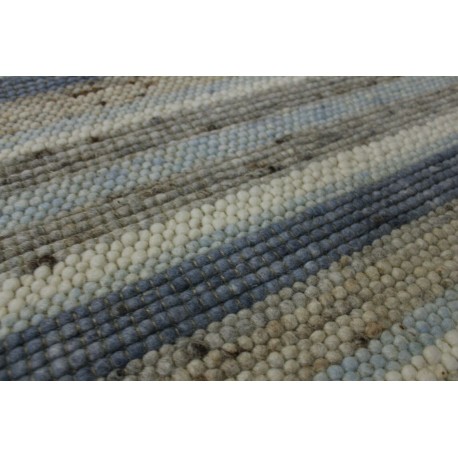 Luksusowy dywan Brinker Carpets Greenland zaplatany z wełny filcowanej gładki 170x230cm w pasy