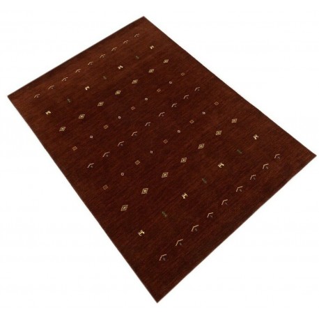 Bordowy ekskluzywny dywan Gabbeh Loribaft Indie 170x240cm 100% wełniany