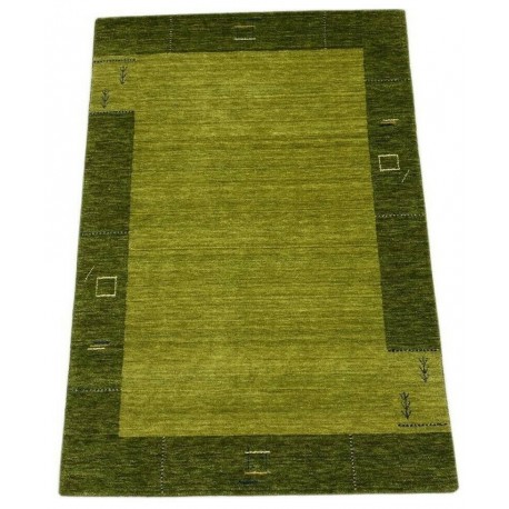 Gładki  dywan Gabbeh Handloom Lori wełna zielony 120x180cm