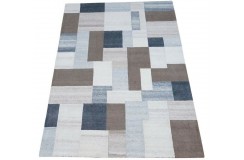 Geometryczny beżowy brązowy dywan do salonu 100% wełniany tafting 160x230cm patchwork