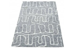 Piękny beżowo szary dywan do salonu 100% wełniany Indie 160x230cm