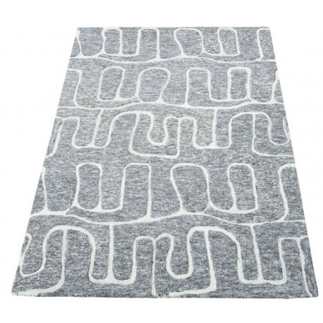Piękny beżowo szary dywan do salonu 100% wełniany Indie 160x230cm