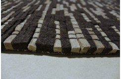 Wełniany dywan w rzędy kostek z wełny filcowanej, gruby designerski