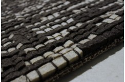 Wełniany dywan w rzędy kostek z wełny filcowanej, gruby designerski