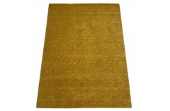 Gładki nowoczesny dywan Gabbeh Handloom Lori 100% wełna żóły pomarańczowy 140x200cm