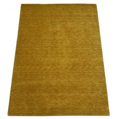 Gładki nowoczesny dywan Gabbeh Handloom Lori 100% wełna żóły pomarańczowy 140x200cm