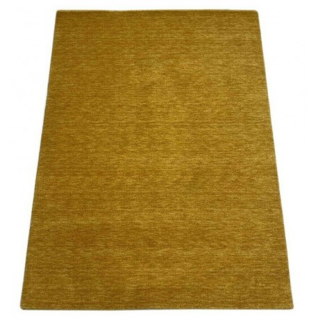 Gładki nowoczesny dywan Gabbeh Handloom Lori 100% wełna żóły pomarańczowy 140x200cm