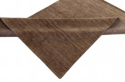 Gładki 100% wełniany dywan Gabbeh Handloom brązowy 170x240cm 