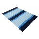 Niebieski dywan w pasy do salonu 100% wełniany tafting 160x230cm