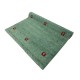 Zielony delikatnie zdobiony dywan gabbeh 170x240cm wełna argentyńska ręcznie tkany 100% wełna