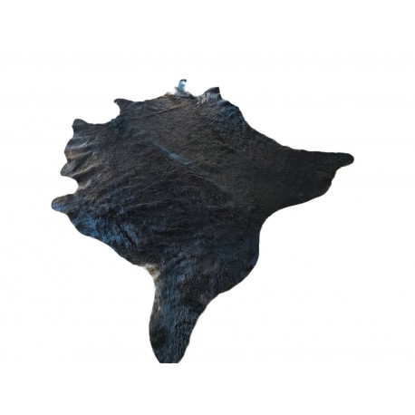 Dywan południowoamerykańska naturalna skóra bycza XL - bydlęca UNIKAT czarna brązowa 205x205cm