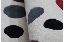 Kolorowy designerski nowoczesny dywan wełniany 170x240cm Indie 2cm gruby beżowe tło