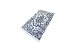 Nain 9la Habibian gęsto ręcznie tkany dywan z Iranu wełna + jedwab 112x181cm beżowy