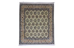 Nain 6la Habibian gęsto ręcznie tkany dywan z Iranu wełna + jedwab ok 204x265cm jasny beżowy majestatyczny