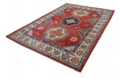 Królewska czerwień dywan Kazak tkany ręcznie przez Nomadów 200x300cm