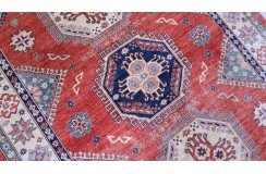 Królewska czerwień dywan Kazak tkany ręcznie przez Nomadów 200x300cm