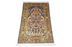 Jedwabny gęsto tkany dywan Kaszmir z Indii 100%jedwab naturalny 78x124cm