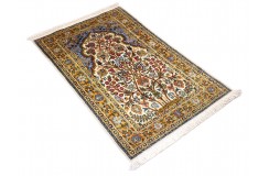 Jedwabny gęsto tkany dywan Kaszmir z Indii 100%jedwab naturalny 78x124cm