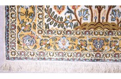 Jedwabny gęsto tkany dywan Kaszmir z Indii 100%jedwab naturalny 78x124cm