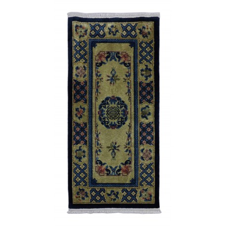 Piękny ekskluzywny jedwabny ręcznie tkany dywan obrazowy lśniący miękki 145x70cm Chiny