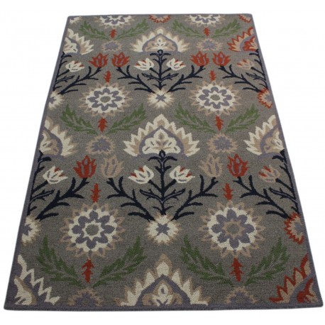 Kolorowy kwiatowy dywan RUG COLLECTION do salonu 100% wełniany 150x240cm Indie