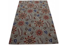 Kolorowy jasny kwiatowy dywan RUG COLLECTION do salonu nowoczesny design 100% wełna 150x240cm Indie