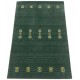 Gładki  dywan Gabbeh Handloom Lori wełna wiskoza zielony 100x150cm