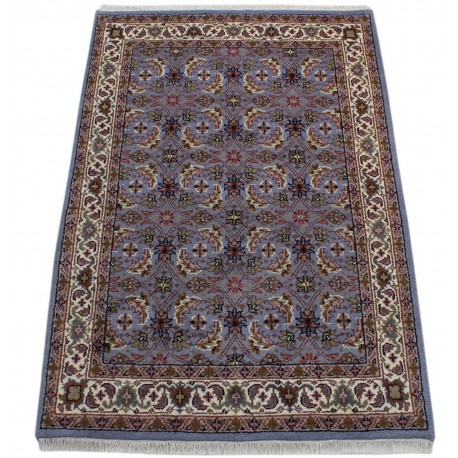 Wełniany ręcznie tkany dywan Herati z Indii 120X180cm orientalny niebieski
