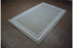 Dywan wełniany 150x240cm nowoczesny gładki beżowy Indie reczny tafting