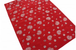 100% wełna gruby dywan z Indii 170x240cm design do salonu czerwony