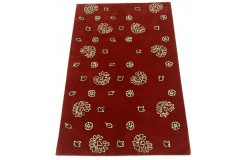 100% wełna gruby dywan z Indii 200x300cm design do salonu czerwony