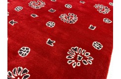 100% wełna gruby dywan z Indii 200x300cm design do salonu czerwony