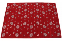 100% wełna gruby dywan z Indii 140x200cm design do salonu czerwony
