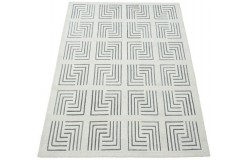 Geometryczny dywan do salonu 100% wełniany Nepal tafting 170x240cm beż