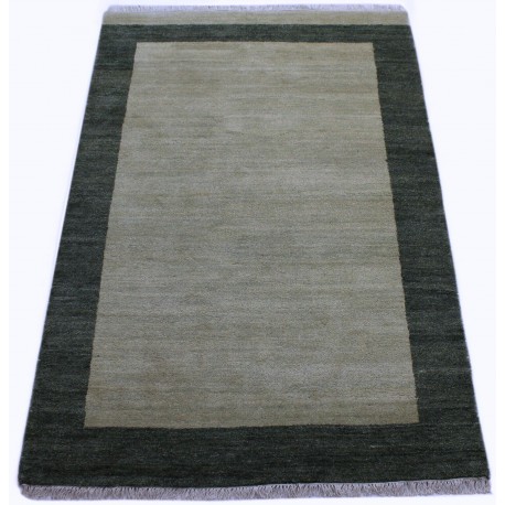 Zielony gruby dywan gabbeh 140x200cm wełna argentyńska piękny wzór