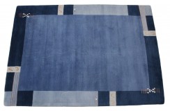 100% wełniany dywan niebieski nowoczesny tuftowany 170x240cm 