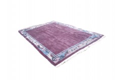 Salonowy wielki dywan ręcznie tkany 250x350cm oryginalny Nepal premium fioletowy, kolorowy